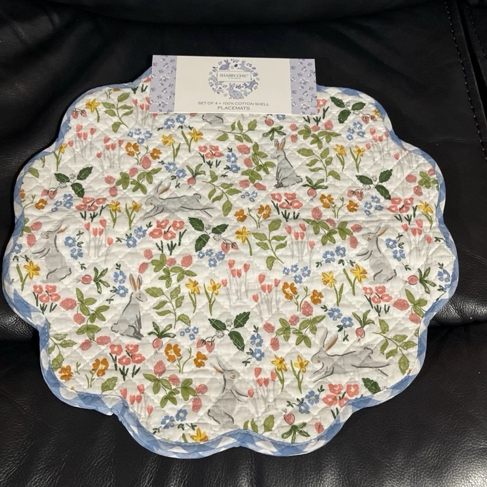 Easter Shabby Chic Smithfield Bunnies Ditsy Placemats, 4 - Easter Placemats